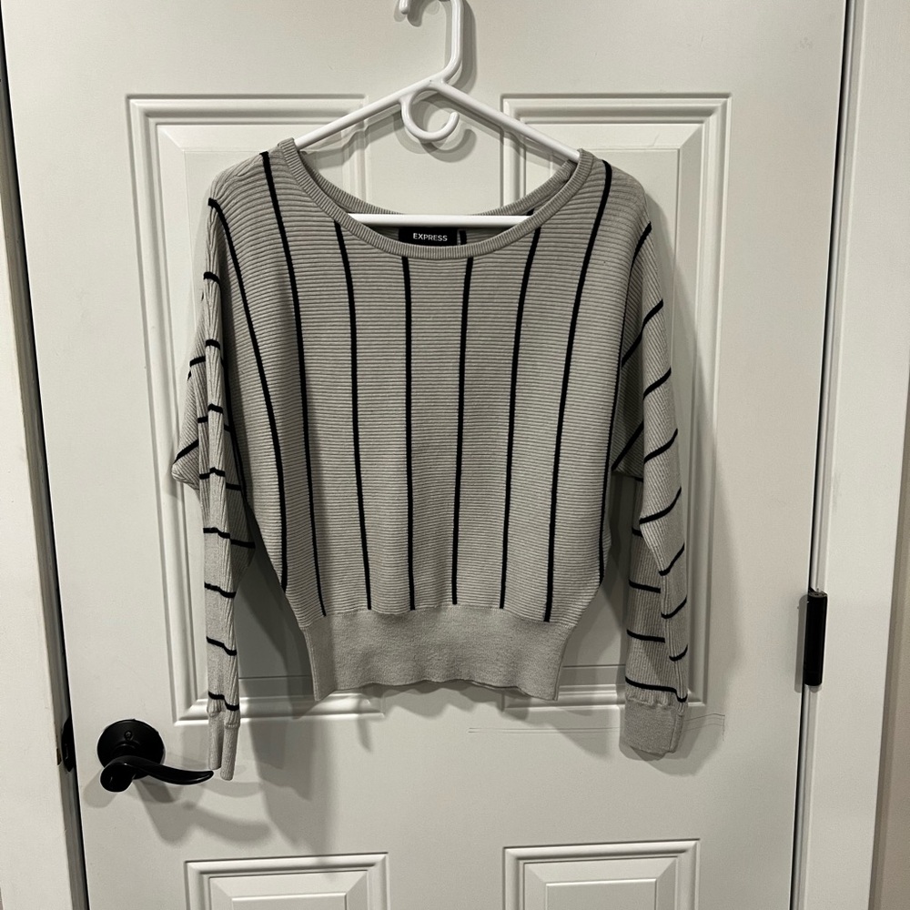 Grey and clack stripe sweater from Express